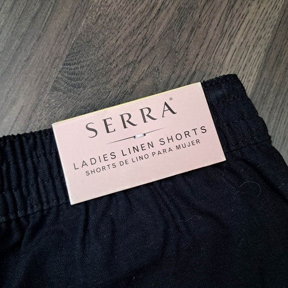 Serra Shorts Linen Blend Black Elastic Waist Pockets Women’s Size Small NWT - Picture 4 of 7